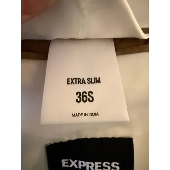 Express Extra Slim Cream Pinstripe Blazer Men’s 36S - Picture 6 of 8